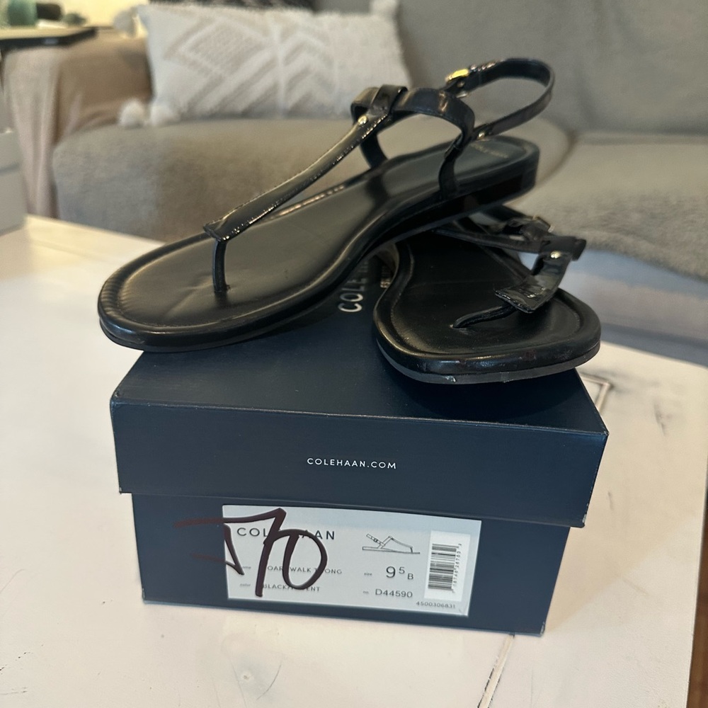 Cole Haan Glossy Black Women's Sandals